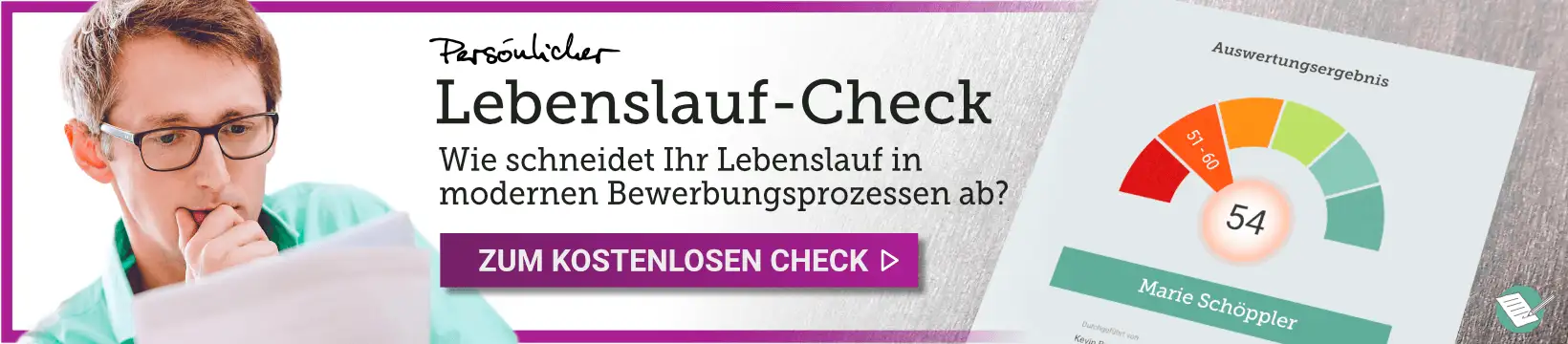 Kostenloser Lebenslauf-Check von unseren Bewerbungsexperten