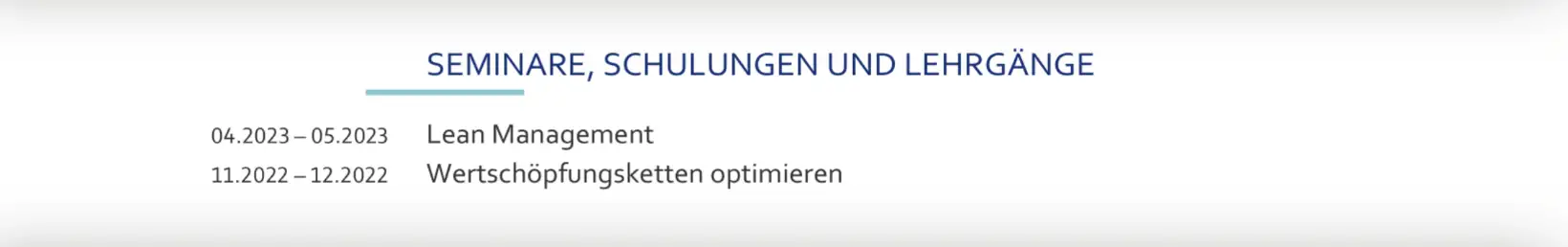 Bewerbung Logistik - Lebenslauf - Weiterbildungen